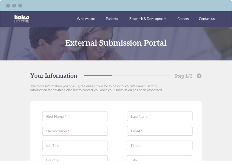 Centralize unsolicited partnering leads with our external opportunity portal