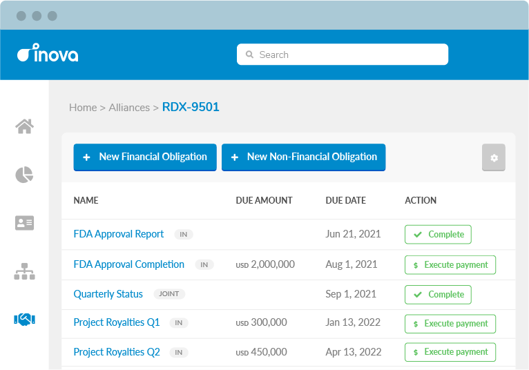 Track your contractual obligations and payments